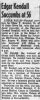 Edgar Kendall - Obituary