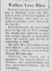 Wallace A. Love - Obituary