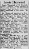 Lewis Thorward - Obituary