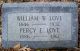 William W. Love, Percy E. Love - Headstone